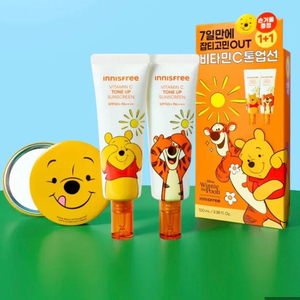 [새제품]이니스프리 곰돌이푸/콜라보에디션 비타C톤업선크림1+1+굿즈 이미지