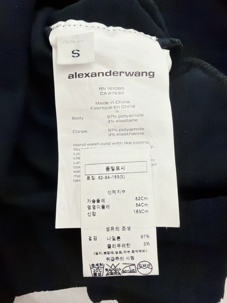 알렉산더왕 로고 패턴 부클레 블랙 반팔 미니원피스 S 이미지