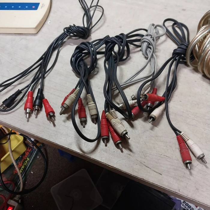 빈티지 RCA 인터커넥트, 16AWG 스피커 케이블 일괄 이미지
