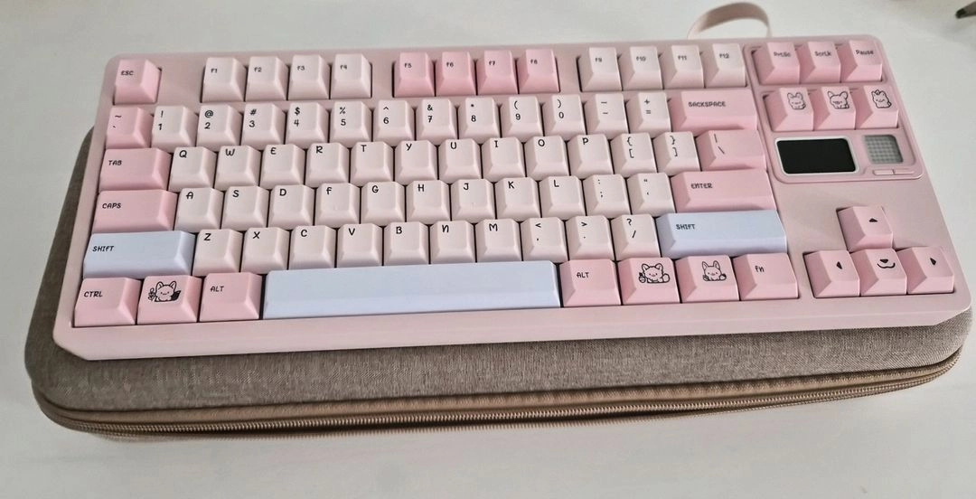 QwertyKeys QK80 MK2 기계식 커스텀 키보드 - 핑크 / 완제품 이미지