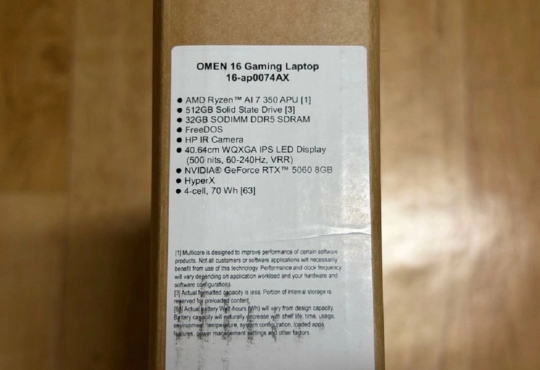 오멘16 라이젠7 350/ RTX5060/ 32GB 램/ 512GB SSD 판매합니다 이미지