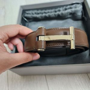 톰포드 T로고 아이콘 벨트 브라운 이미지
