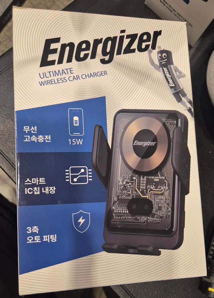 에너자이저 차량용 스마트센서 무선 충전거치대 15W 택포 이미지