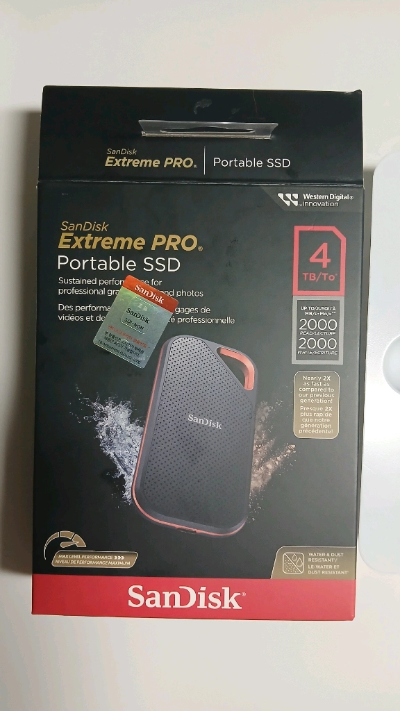 샌디스크 익스트림프로 포터블 ssd 4TB 이미지