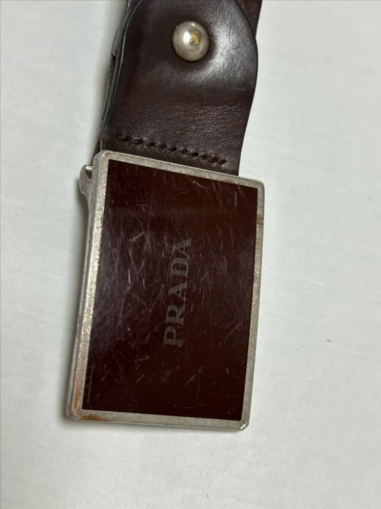 PRADA 브라운 가죽 벨트 이미지
