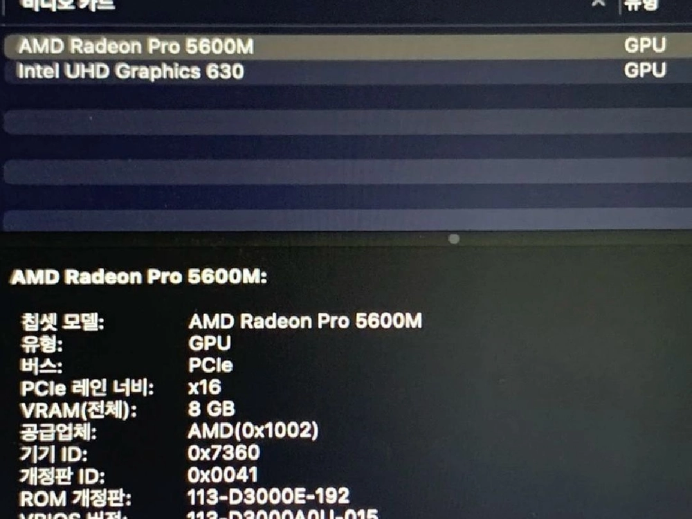 2019 맥북 MacBook 5600m 64gb ram 1tb 이미지
