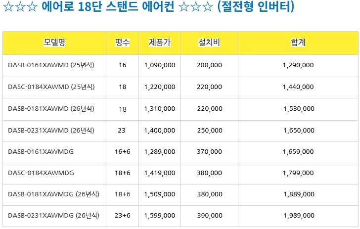 미개봉 캐리어 에어컨 냉난방기 6평~40평 기본설치포함 이미지