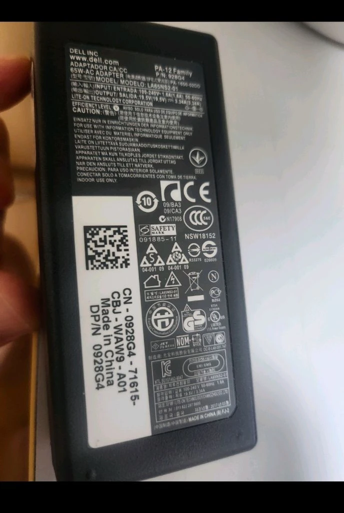 Dell 델 65W 노트북 어댑터 19.5v 3.34a 4.5mm 이미지