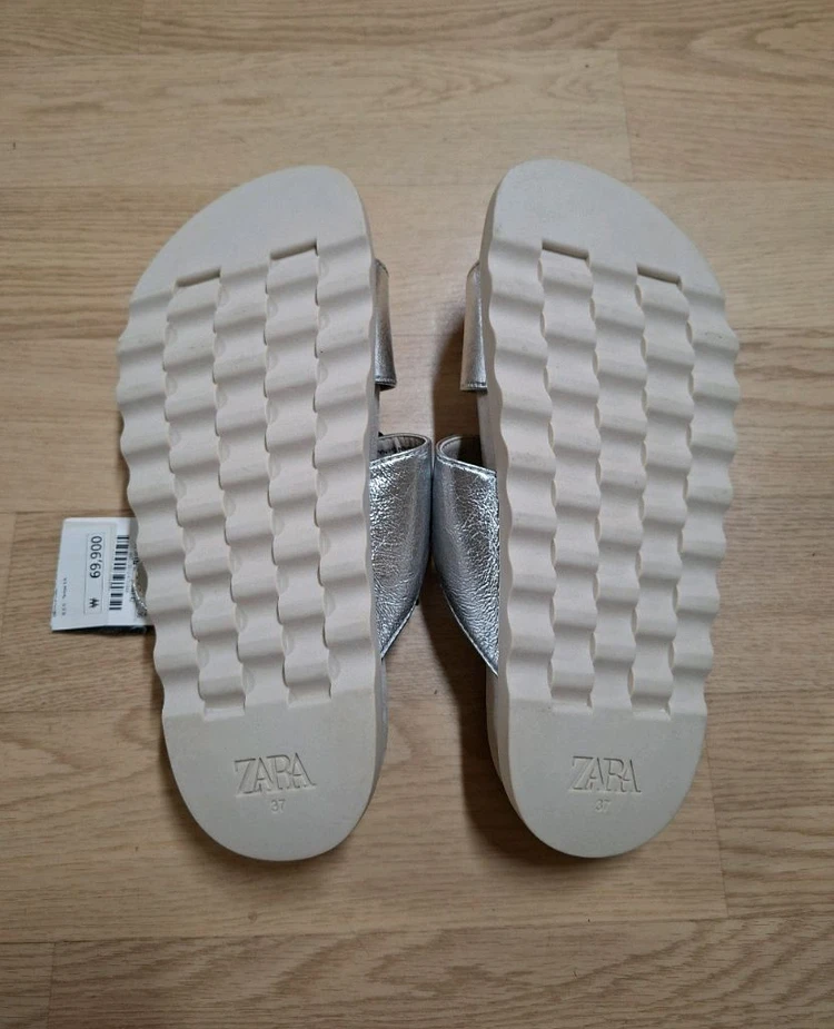 ZARA 실버 버클 스트랩 샌들 240 (새상품) 이미지