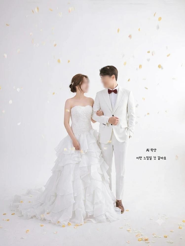 이탈리아 수입드레스 Fiorinda 티어드 러플 웨딩드레스 (셀프웨딩 야외스냅 연주회 무대복) 이미지
