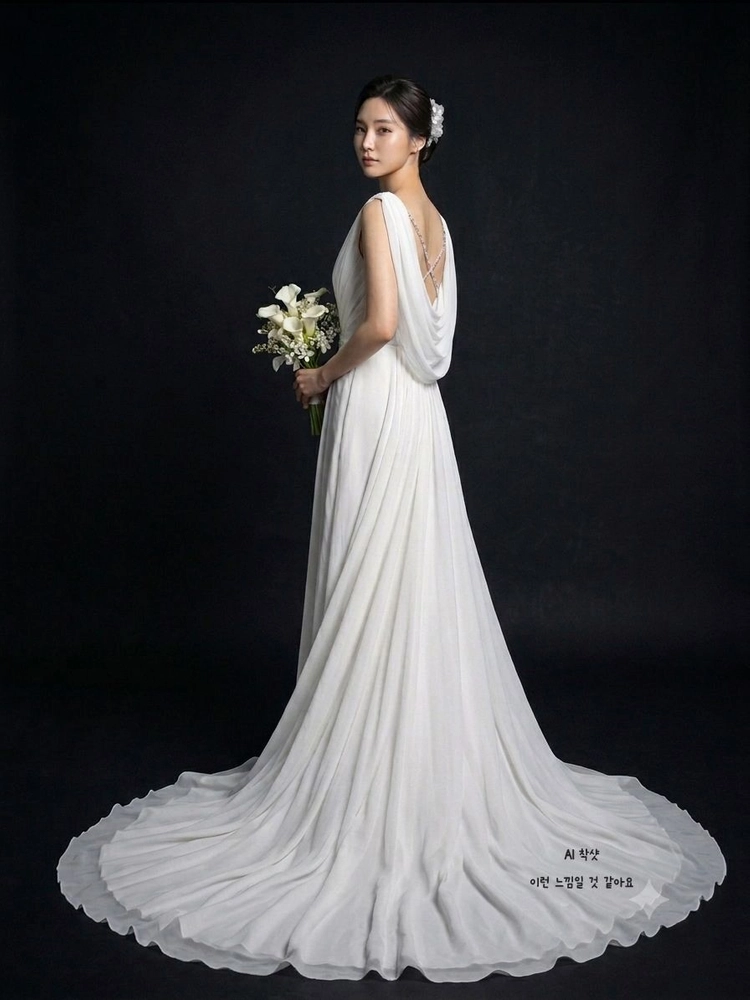 이탈리아 수입 드레스 Fiorinda 크리스탈 스트랩 쉬폰 드레스 (셀프웨딩 야외스냅 연주회 무대복) 이미지