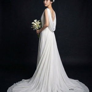 이탈리아 수입 드레스 Fiorinda 크리스탈 스트랩 쉬폰 드레스 (셀프웨딩 야외스냅 연주회 무대복) 이미지