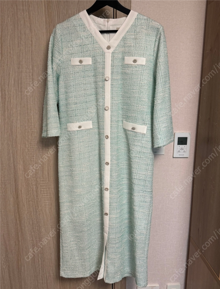 어라운드율 트위드원피스 민트 이미지