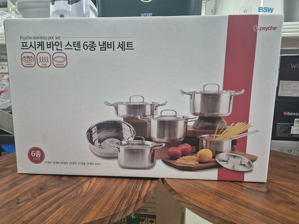 새상품 인덕션가능 스테인리스 냄비 6종 세트 이미지
