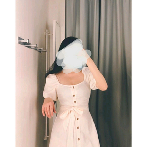 H&M 코튼퍼프에스닉 미디 롱원피스 34사이즈(S) 이미지