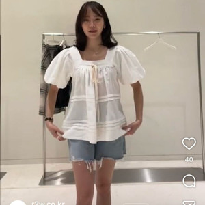 r2w 레투 Anabi Square Blouse 아이보리 블라우스 이미지