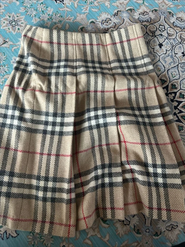 버버리 런던(Burberry London) 체크 울 플리츠 스커트 UK6 (Made in Scotland) 이미지