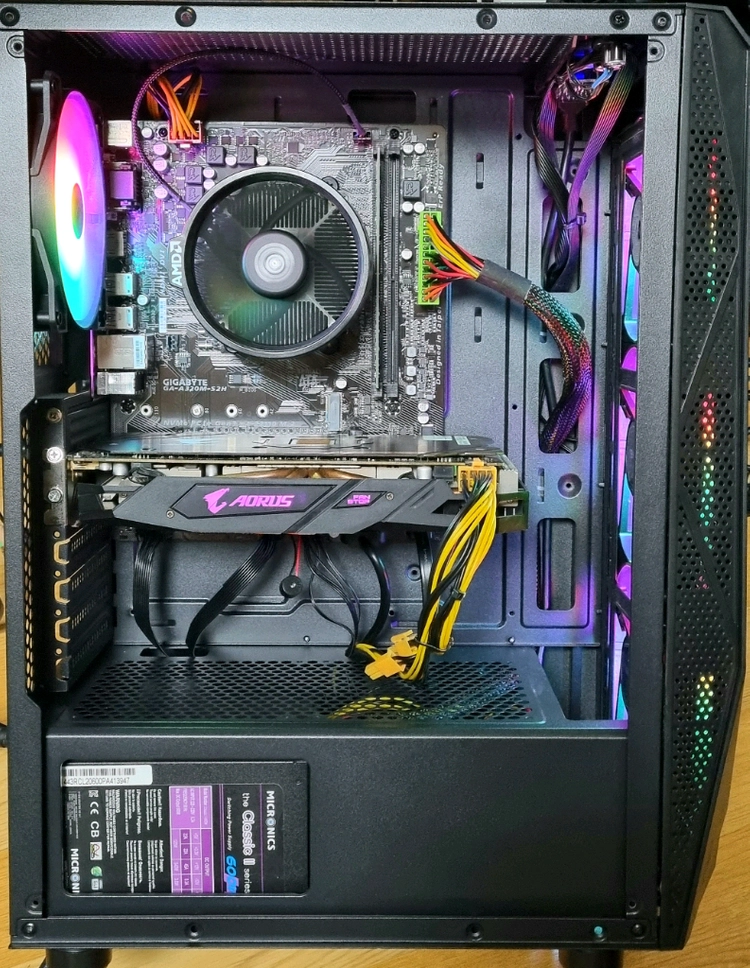 게이밍 컴퓨터 PC 본체 라이젠 2600x 그래픽카드 rx 580 4g ddr4 16g 이미지