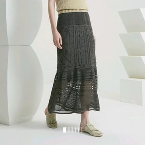 타임 플레어 헴 크로셰 스커트 다크그레이 랑방 마인 더캐시미어 시스템 오브제 sjsj 이미지