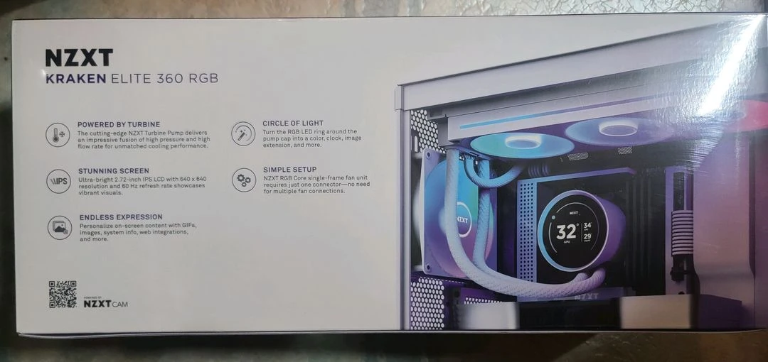 NZXT KRAKEN ELITE V2 360 RGB 블랙CPU수냉쿨러 판매합니다 이미지