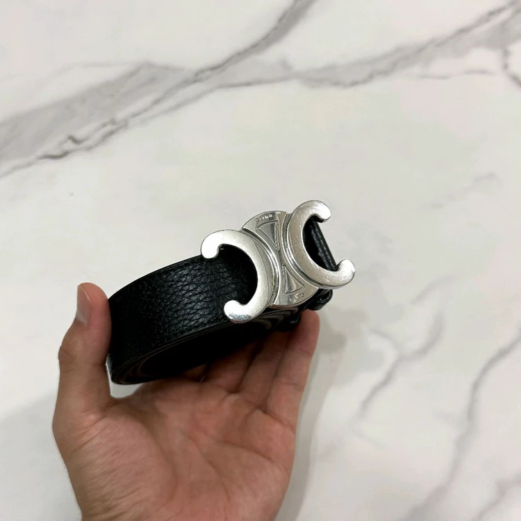 셀린느 그레인 카프스킨 라지 30mm 트리옹프 벨트 블랙 90 이미지
