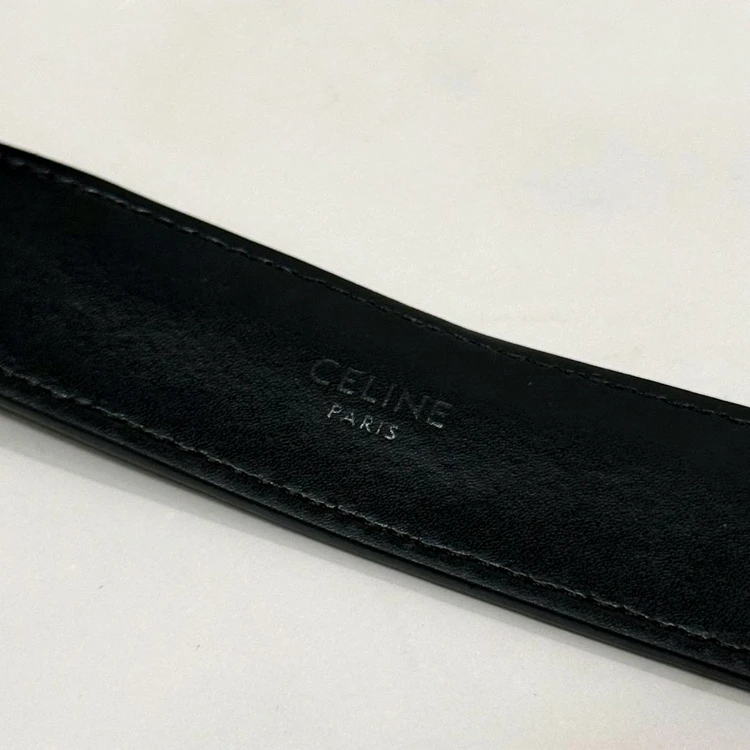 셀린느 그레인 카프스킨 라지 30mm 트리옹프 벨트 블랙 90 이미지