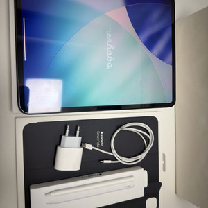[초S급] 아이패드 프로(PRO) 13 WIFI 512GB 스페이스블랙+애플 펜슬 프로+정품 스마트 폴리오+충전기 이미지