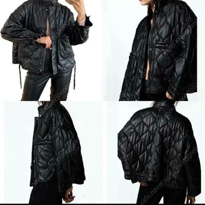 [팝니다] zara 에코 레더 퀼팅 경량 자켓 이미지