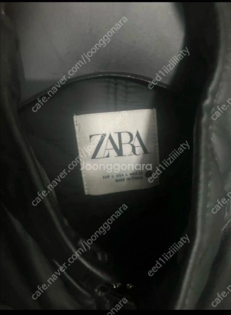 [팝니다] zara 에코 레더 퀼팅 경량 자켓 이미지