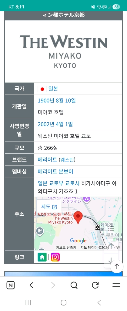 메리어트 더 웨스틴 미야코 교토 숙박권 이미지