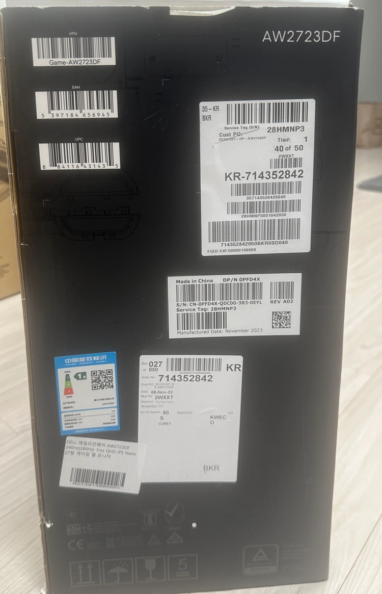 델 에일리언웨어 QHD 27인치 모니터 판매 AW2723DF 이미지