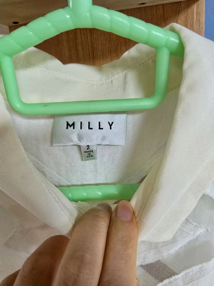 밀리(MILLY) 화이트 셔츠 원피스 사이즈 2 이미지