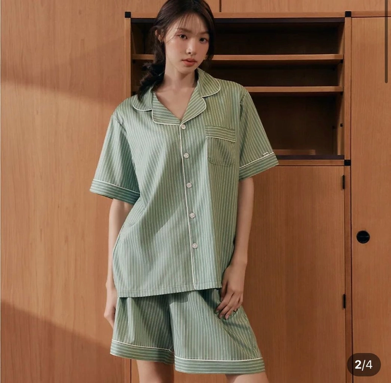[새상품] 세이드 26SS 반팔 파자마 잠옷 그린 M 이미지