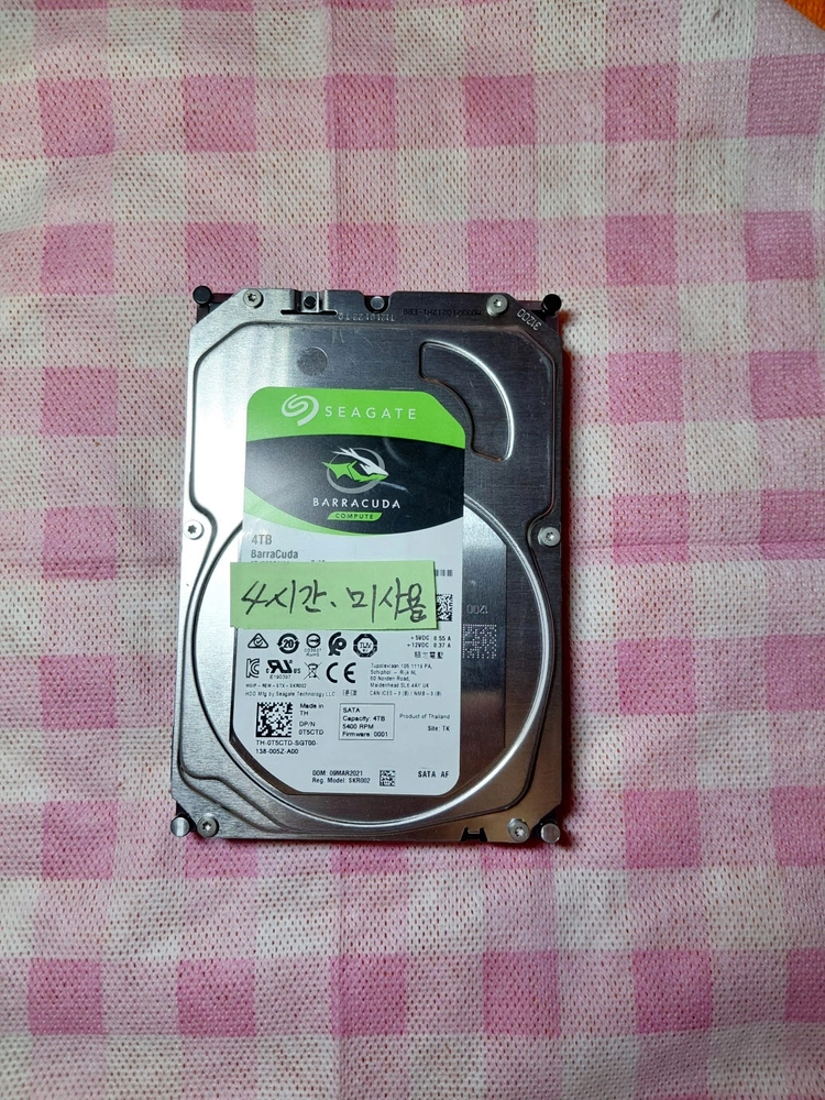 미사용 씨게이트 바라쿠다 HDD 4TB 5400/256M 이미지