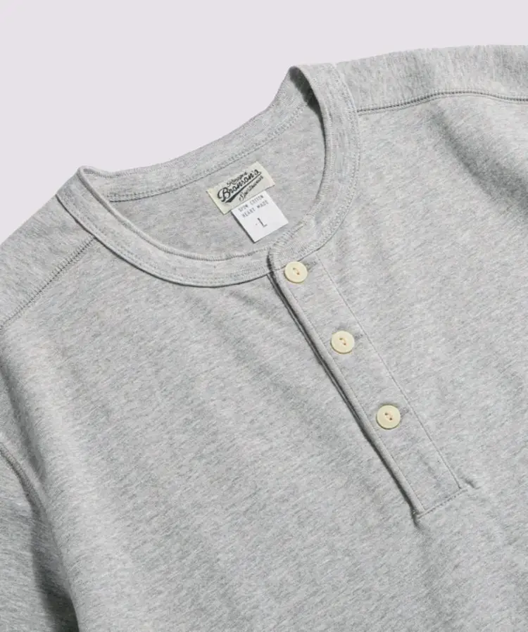 브론슨 헨리넥 반팔 티셔츠 (새제품) 10.6 oz Cotton Short Sleeve Henley Tee 이미지