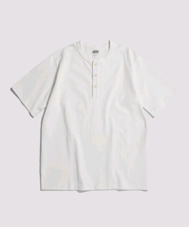 브론슨 헨리넥 반팔 티셔츠 (새제품) 10.6 oz Cotton Short Sleeve Henley Tee 이미지
