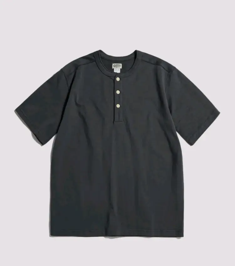 브론슨 헨리넥 반팔 티셔츠 (새제품) 10.6 oz Cotton Short Sleeve Henley Tee 이미지