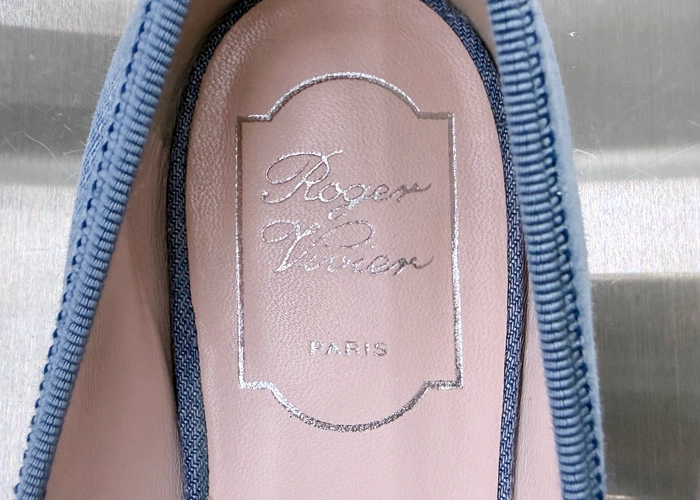 로저비비에 데님 스트라스 베이비 발레리나 플랫 이미지