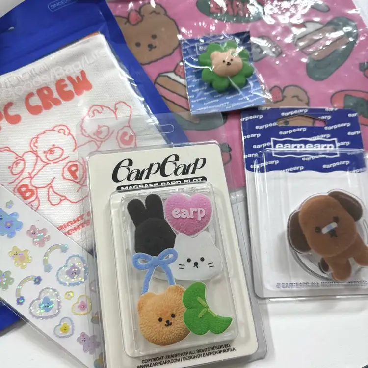 정가 69000원 일괄) 어프어프 맥세이프 카드케이스 그립톡 파우치 스티커 마우스패드 실리콘참 이미지