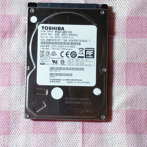 미사용급 노트북하드 도시바 HDD 1TB 2.5인치 이미지