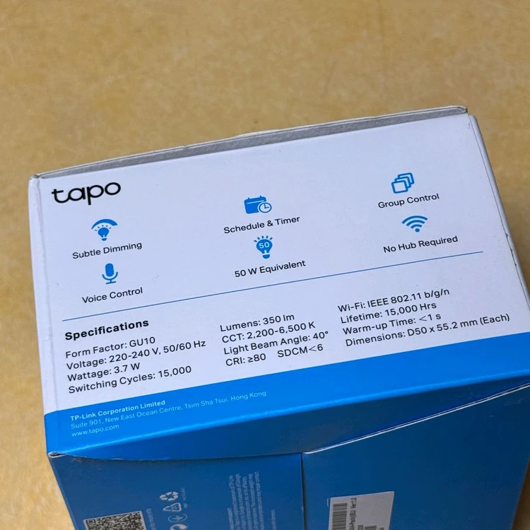 Tapo L630 4팩 스마트 전구 WiFi 스포트라이트 IOT LED 조명 미개봉 새상품 이미지