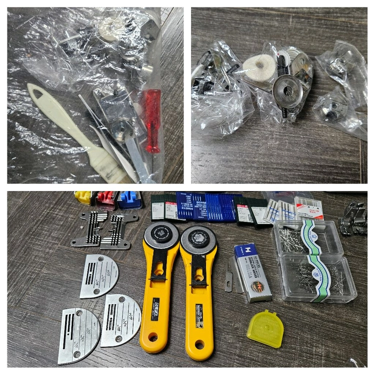 공업용 가정용 미싱 풀세트 저렴 일괄 (브라더 S-7300A / CT9000 / EX5200 + 엘나) 부자재 포함 이미지