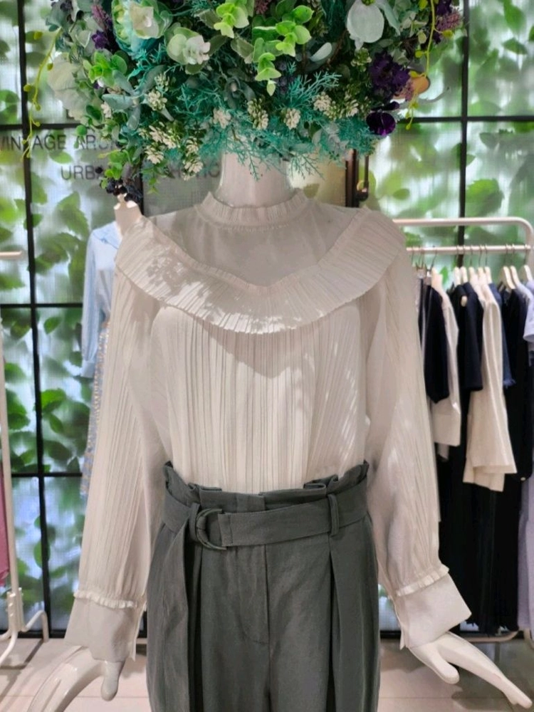 Dewell White Pleat Blouse (New Product) 이미지