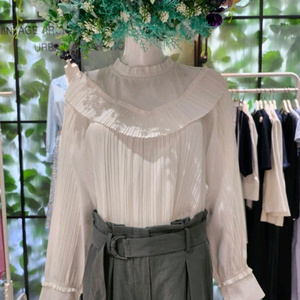 Dewell White Pleat Blouse (New Product) 이미지