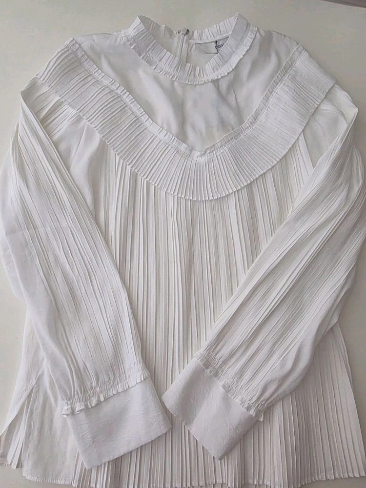 Dewell White Pleat Blouse (New Product) 이미지
