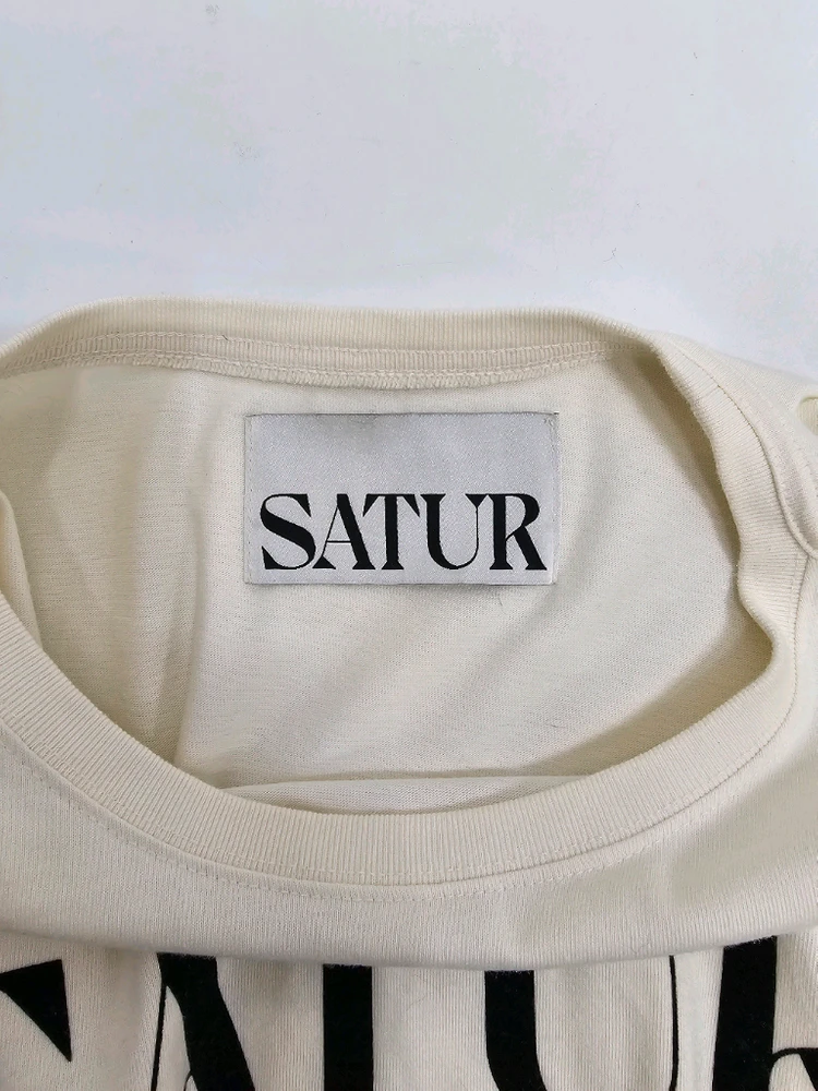 SATUR 23SS 세터 빅로고 반팔 티셔츠/ 남 100 아이보리 이미지