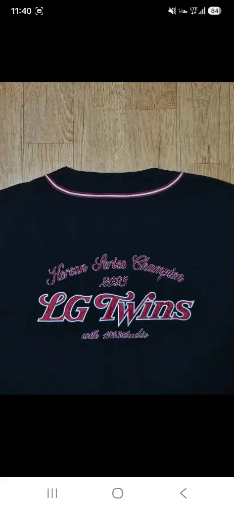 (매장판/1회착용) LG 트윈스 2023 한국시리즈 우승 기념 야구 블랙 반팔티 유니폼, 105 이미지