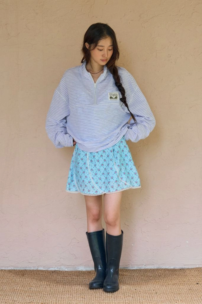 VIA SUMMER STRIPE ANORAK (BLUE STRIPE) 새상품 이미지
