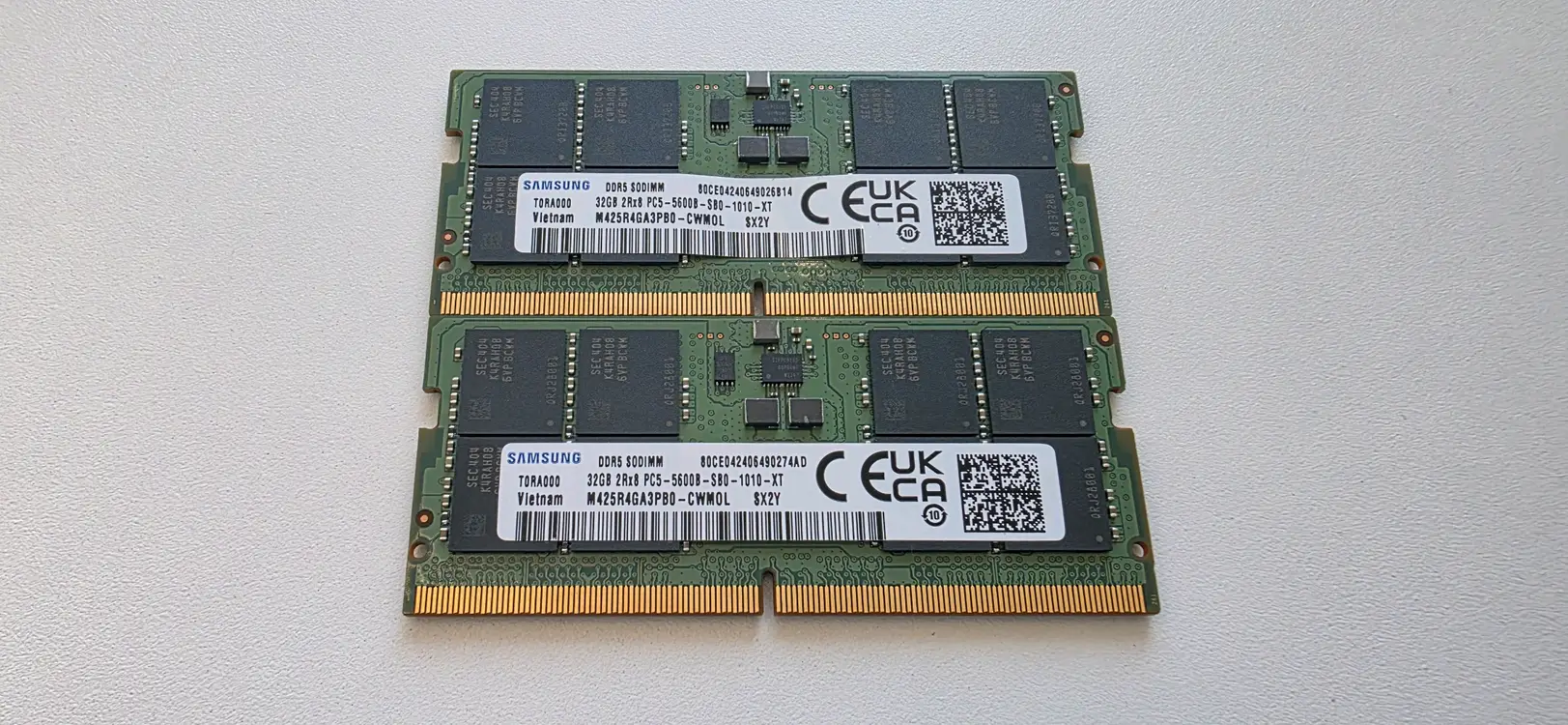 노트북용 삼성DDR5(5600) 64GB 메모리 32GB x 2개 팝니다 - 안심되는 중고거래