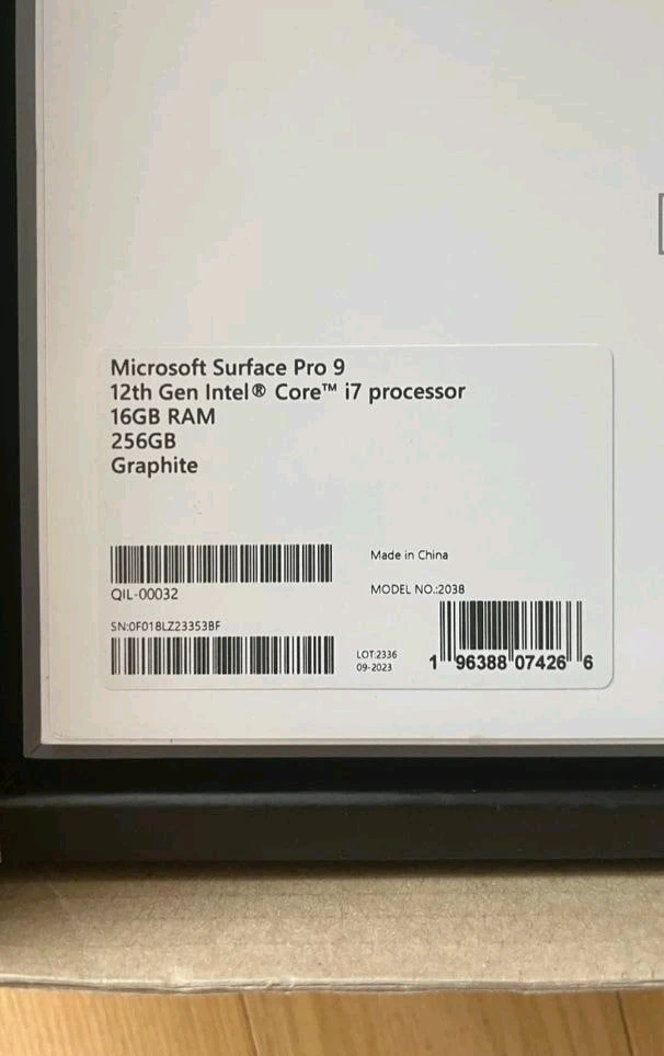 Microsoft Surface Pro 9 12세대 i7 16GB 256GB 그래파이트 이미지